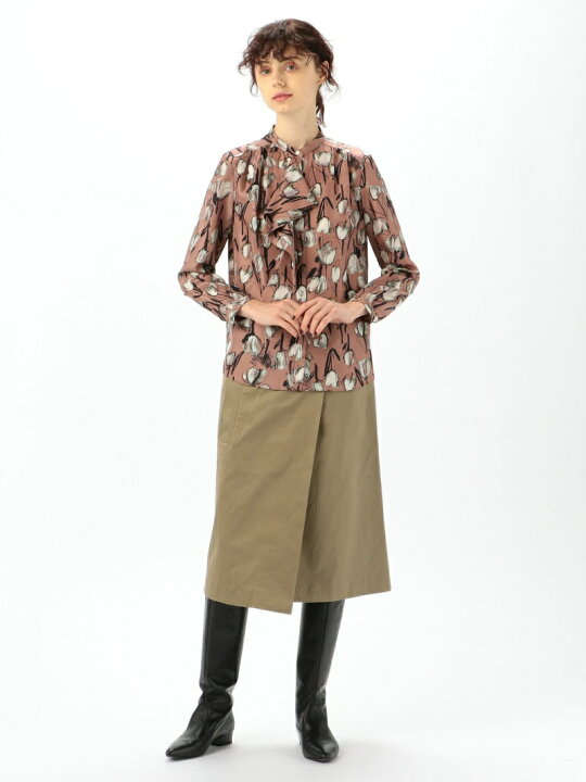 楽天市場】【SALE／30%OFF】シルクフラワープリント ボウタイブラウス 