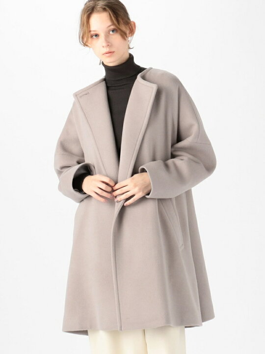 楽天市場】【SALE／30%OFF】ウールダブルフェイス ノーカラーコート 