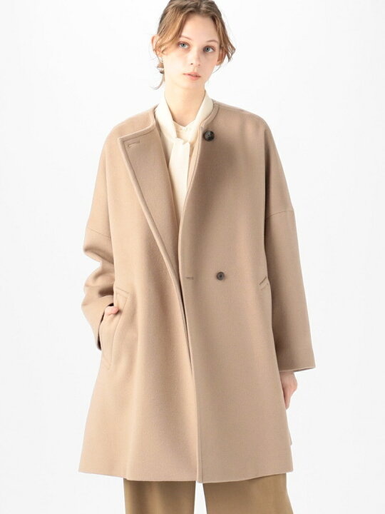 楽天市場】【SALE／30%OFF】ウールダブルフェイス ノーカラーコート  