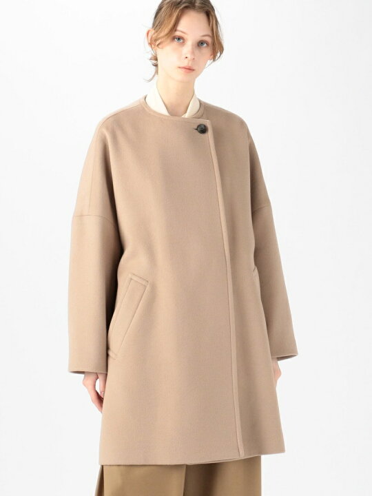 楽天市場】【SALE／30%OFF】ウールダブルフェイス ノーカラーコート 