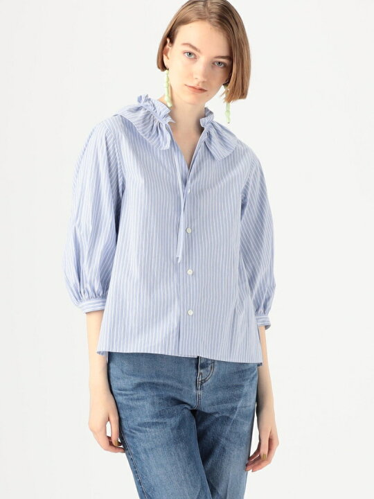 楽天市場】【SALE／40%OFF】コットンタイプライターストライプ ネック 
