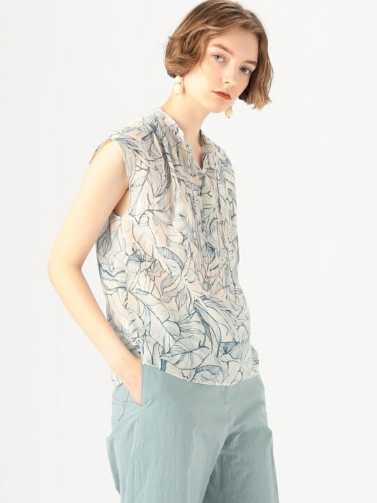 楽天市場】【SALE／40%OFF】コットンシルクリーフプリント ヨーク 
