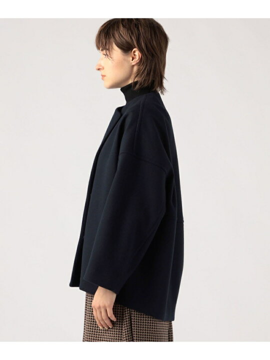 楽天市場】【SALE／40%OFF】ウールカシミヤメルトン ノーカラー 