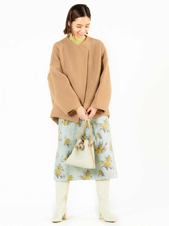 楽天市場】【SALE／30%OFF】リップルメルトン ノーカラーコート 
