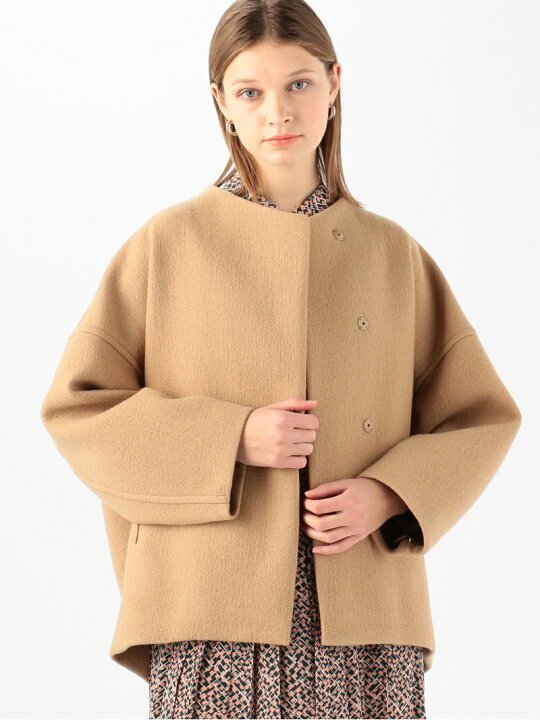 楽天市場】【SALE／30%OFF】リップルメルトン ノーカラーコート 