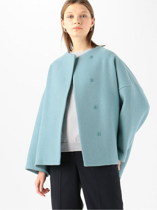 楽天市場】【SALE／30%OFF】リップルメルトン ノーカラーコート 