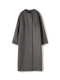 ウェービーカシミヤ ノーカラーコート TOMORROWLAND collection トゥモローランド ジャケット・アウター その他のジャケット・アウター ネイビー グレー【送料無料】[Rakuten Fashion]