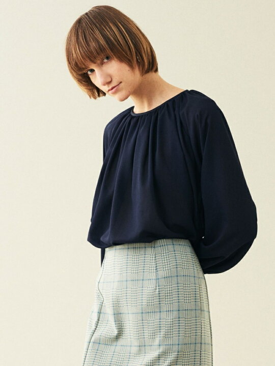 楽天市場】【SALE／50%OFF】リキッドジョーゼット ギャザーネック 