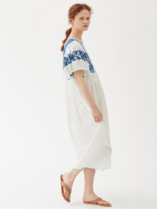 楽天市場】【SALE／30%OFF】EMBROIDERY ボリュームスリーブワンピース  