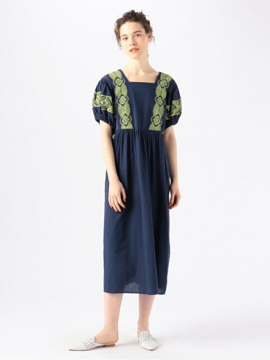 楽天市場】【SALE／30%OFF】EMBROIDERY ボリュームスリーブワンピース  