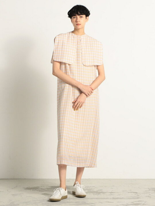 楽天市場】【SALE／40%OFF】ダブルチェック ケープカラーワンピース 