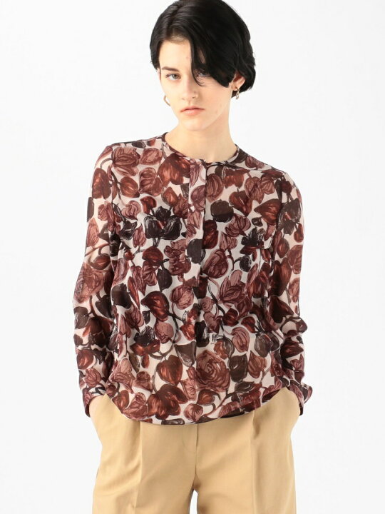 楽天市場】【SALE／40%OFF】シルクアイビープリント ノーカラー 
