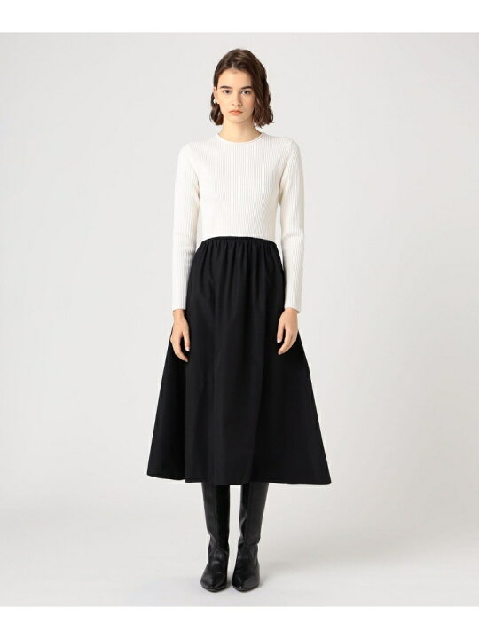 トゥモローランドBallsey リブコンビ クルーネック ワンピース M 