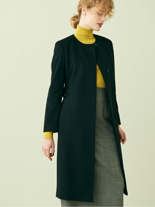 楽天市場】【SALE／30%OFF】ピュアカシミヤ ノーカラーコート 