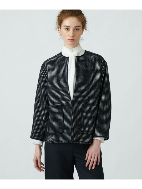 楽天市場】【SALE／40%OFF】ワッフルツイード ノーカラージャケット 