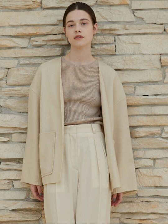 楽天市場】【SALE／50%OFF】ライトダブルフェイスシャギー ノーカラー 
