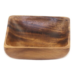 木製ボウル 天然木 約15×15cm まるき アカシア スクエア ボウル M 四角 木目 木製食器