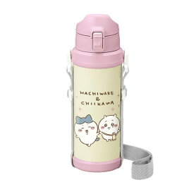 ちいかわ 水筒 直飲み ステンレス ボトル 800ml ピンク 保冷専用 ショルダーベルト付 子供 女の子 OSK SBR-800D