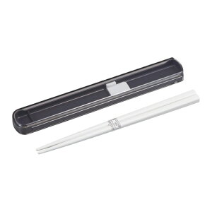 OSK カームカラー 箸 箸箱 セット 箸箱セット 約19.5cm チャコール 日本製 引きフタ スライド式 抗菌 食洗機対応 男子 大人 女子 シンプル HS-16