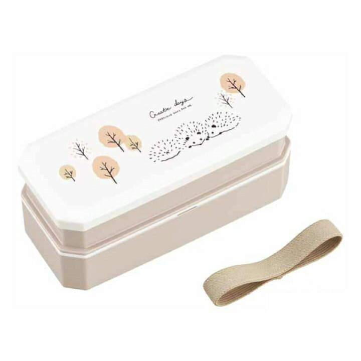 楽天市場 ランチボックス お弁当箱 2段 600ml ハリネズミ 箸付 ベルト付 仕切付 女子 男子 おしゃれ 食洗機対応 日本製 Osk Hedgehog Pw 9 ホワイト Tomorrow Life 楽天市場店