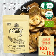 ドライバナナ バナナチップス 無添加 砂糖不使用 オーガニック 有機 100g 無農薬 オイル不使用 有機JAS認…