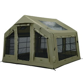 【TOMOUNT公式】TOMOUNT インフレータブルテント TC オックスフォード 素材別 エアーテント ポリコットン 大空間 ロッジ型テント キャンプテント 3～5人用 煙突穴付き ファミリーテント 簡単設営 アウトドアテント 日除け 遮熱 防水 虫よけ 初心者向け 320x250x 220cm