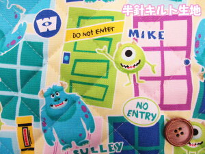 2021年 ディズニー モンスターズインク柄 オックス生地 半針キルト【長さ1mまでメール便発送可能】 (入園入学 レッスンバッグ シューズ入れ 座布団カバー ポーチ インテリア カバーリ