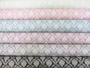 メーカー廃盤のため現品限り!! オシャレな!! ダマスク柄 フレンチオックス生地 (入園入学 小物 バッグ ポーチ エプロン テーブルクロス ランチョンマット カーテン カバーリング 手芸 手