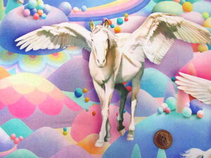 30%オフ!! ドリーミーペガサス柄 インクジェットプリント シーチング生地