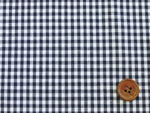 定番 ギンガムチェック110cm巾 【中】3mm角 (ネイビー) (チュニック ワンピース スカート 入園入学 ポーチ 巾着 クロス カバーリング インテリア 手芸 手作り ハンドメイド)