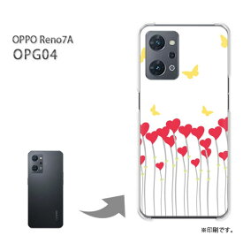 ゆうパケ送料無料 OPG04 OPPO Reno7A ケースオッポ レノ7A PCケース おしゃれ 人気 カワイイアクセサリー スマホケース カバー ハード ポリカーボネート[ハート・蝶(白)/opg04-pc-new0735]