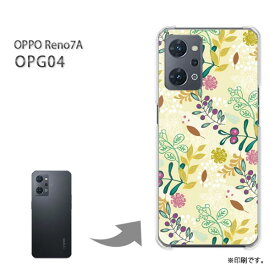 ゆうパケ送料無料 OPG04 OPPO Reno7A ケースオッポ レノ7A PCケース おしゃれ 人気 カワイイアクセサリー スマホケース カバー ハード ポリカーボネート[花・蝶(ベージュ)/opg04-pc-new1610]