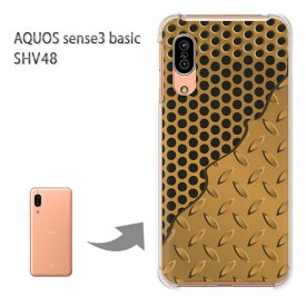 ゆうパケ送料無料 SHV48 ケース カバーAQUOS sense3 basic アクオスセンス3ベーシックアクセサリー スマホケース ハード ポリカーボネート[シンプル・メタル(ゴールド)/shv48-pc-new1844]