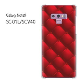 ゆうパケ送料無料 Galaxy Note9 SC-01L SCV40sc01l scv40 ギャラクシー ノート9 ドコモ auクリア 透明 スマホケース カバー ハード ポリカーボネート[シンプル・レザー調印刷(赤)/sc01l-pc-new1812]