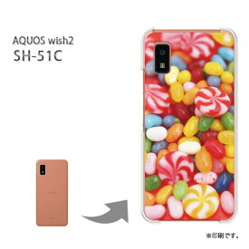 ゆうパケ送料無料 AQUOS wish2 SH-51C ケースアクオス aquoswish2 PCケース おしゃれ 人気 カワイイアクセサリー スマホケース カバー ハード ポリカーボネート [スイーツ・キャンディー(赤)/sh51c-pc-ne047]