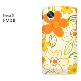 ゆうパケ送料無料【EMOBILE NEXUS 5 EM01L (ネクサス)ケース】[em01l ケース][ケース/カバー/CASE/ケ−ス][アクセサリー/スマホケース/スマートフォン用カバー][花・レトロ(オレンジ)/em01l-pc-new1746]