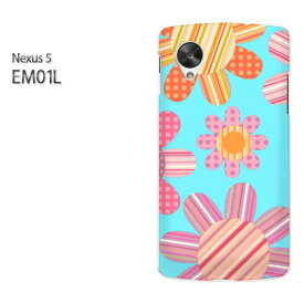 ゆうパケ送料無料【EMOBILE NEXUS 5 EM01L (ネクサス)ケース】[em01l ケース][ケース/カバー/CASE/ケ−ス][アクセサリー/スマホケース/スマートフォン用カバー][花・ドット(ブルー)/em01l-pc-new1760]