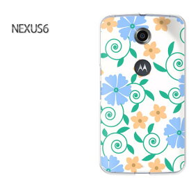 ゆうパケ送料無料【Y!mobile NEXUS 6ケース】[nexus6 ケース][ケース/カバー/CASE/ケ−ス][アクセサリー/スマホケース/スマートフォン用カバー][花(ブルー・オレンジ)/nexus6-pc-new0072]