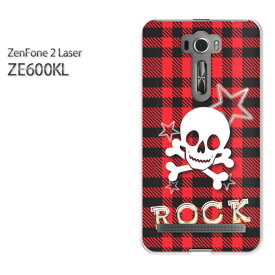 ゆうパケ送料無料！【ASUS ZenFone2 Laser ZE600KLケース】ze600kl ケース カバー CASE ゼンフォン zenfoneアクセサリー スマホケース スマートフォン用カバー [チェック・ドクロ（赤）/ze600kl-pc-ne203]