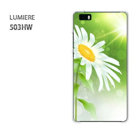 ゆうパケ送料無料 503HW LUMIEREルミエール ワイモバイル HUAWEIPCケース おしゃれ 人気 カワイイアクセサリー スマホケース カバー ハード ポリカーボネート[花・マーガレット(グリーン)/503hw-pc-new0630]