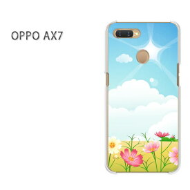 ゆうパケット送料無料 OPPO AX7楽天モバイル ax7 ケース カバークリア 透明 ハードケース ハードカバーアクセサリー スマホケース スマートフォン用カバー[花(ブルー)/ax7-pc-new0663]