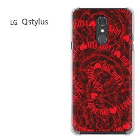 ゆうパケ送料無料 LG Q Stylus qstylus楽天モバイル Yモバイル simフリー ケース カバークリア 透明 ハードケース ハードカバーアクセサリー スマホケース スマートフォン用カバー[ハート・LOVE(黒・赤)/qstylus-pc-new0586]