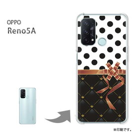 ゆうパケ送料無料 OPPO Reno5A ケースOPPO Reno5A リノ5a PCケース おしゃれ 人気 カワイイアクセサリー スマホケース カバー ハード ポリカーボネート [ドット・リボン（黒）/reno5a-pc-ne425]