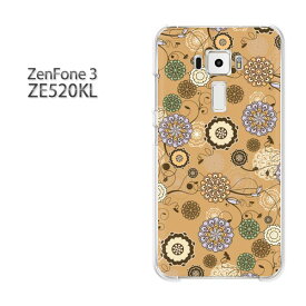 ゆうパケ送料無料 Zenfone3 ZE520KLze520kl ゼンフォン zenfone 3 ASUSクリア 透明 ハードケース ハードカバーアクセサリー スマホケース スマートフォン用カバー[花・レトロ(ベージュ)/ze520kl-pc-new1663]