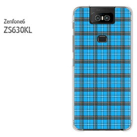 ゆうパケ送料無料 ZenFone6 ZS630KL ゼンフォンASUS zenfon6アクセサリー スマホケース カバー ハード ポリカーボネート【チェック柄 青/zs630kl-M805】