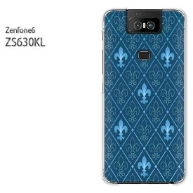 ゆうパケ送料無料 ZenFone6 ZS630KL ゼンフォンASUS zenfon6アクセサリー スマホケース カバー ハード ポリカーボネート [シンプル・ユリの紋章(ブルー)/zs630kl-pc-ne021]