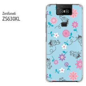 ゆうパケ送料無料 ZenFone6 ZS630KL ゼンフォンASUS zenfon6アクセサリー スマホケース カバー ハード ポリカーボネート[花・蜂(ブルー)/zs630kl-pc-new0041]