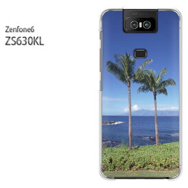 ゆうパケ送料無料 ZenFone6 ZS630KL ゼンフォンASUS zenfon6アクセサリー スマホケース カバー ハード ポリカーボネート[夏・シンプル・海・ヤシの木(ブルー)/zs630kl-pc-new0163]