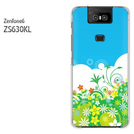 ゆうパケ送料無料 ZenFone6 ZS630KL ゼンフォンASUS zenfon6アクセサリー スマホケース カバー ハード ポリカーボネート[花(ブルー)/zs630kl-pc-new0685]