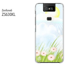 ゆうパケ送料無料 ZenFone6 ZS630KL ゼンフォンASUS zenfon6アクセサリー スマホケース カバー ハード ポリカーボネート[花(グリーン・ブルー)/zs630kl-pc-new0708]